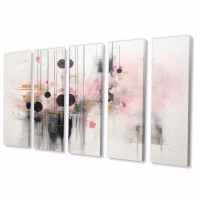 Wrought Studio Chandelier Sumi Zen V - Modern Wall Art Print - 5 Equal Panels