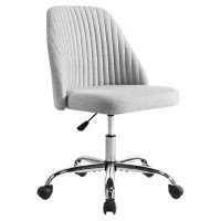 Ivy Bronx Ivy Bronx Home Office Chair, Mid Back Fabric Upholstered Chair Armless Desk Chair For Bedroom, Vanity Room, Gr