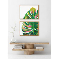 Bay Isle Home™ EV Monstera 1 Bright Abstract Colourful Plant Framed On Canvas by Jessi Raulet Of Ettavee Print