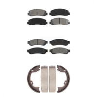 Front Rear Semi-Metallic Brake Pads And Parking Shoes Kit For Ford F-250 Super Duty F-350 KSN-100634