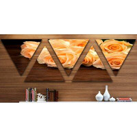 Made in Canada - East Urban Home 'Roses on Wooden Surface Photo' 5 Piece Photographic Print Set on Canvas