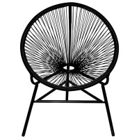 Wrought Studio Patio Moon Chair Outdoor Acapulco Chair with Steel Frame Poly Rattan