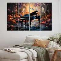 Winston Porter Grand Pian In Concert In The Forest - Music Canvas Print - 4 Panels