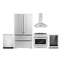 Cosmo 5 Piece Kitchen Package with French Door Refrigerator & 35.5" Dual Fuel Range