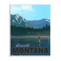 Stupell Industries Montana Travel Fly Fishing Lake Mountains Landscape Wall Plaque Art By David Owens Illustration