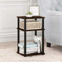 17 Stories 17 Stories Just 3-Tier Turn-N-Tube End Table / Side Table / Night Stand / Bedside Table With Plastic Poles, 1