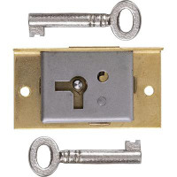 UNIQANTIQ HARDWARE SUPPLY Small Half Mortise Lock with Two Skeleton Keys