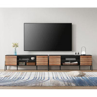 George Oliver George Oliver Mid-Century Modern TV Stand For 100 Inch TV, Wood Entertainment Centre For 80/85/90 Inch TV