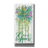 Wildon Home® Wildon Home® 'Grow Happiness Hanging Plant' By Cindy Jacobs, Canvas Wall Art
