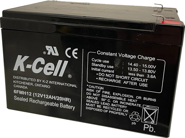 K-Cell® 12V/12AH Rechargeable Sealed Lead Acid Batteries in eBike