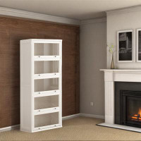 WOOD PEEK LLC Pure Solid Wood Custom Small Apartment American Simple Dustproof Against The Wall Bookcase Floor Home Stud