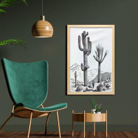 East Urban Home Ambesonne Cactus Wall Art With Frame, Sketchy Hand Drawn Print Of Desert Plants Mexican Travellers Image