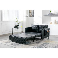 Lipoton Convertible Sleeper Sofa Bed, Modern Velvet Loveseat Couch With Pull Out Bed