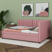 Latitude Run® Aleksandr Full Size Upholstered Daybed with Trundle Sofa Bed Frame