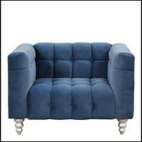 House of Hampton Modern Sofa Dutch Fluff Upholstered Sofa With Solid Wood Legs, Buttoned Tufted Backrest