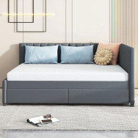 Latitude Run® Full Size Upholstered Daybed with 2 Storage Drawers Sofa Bed Frame