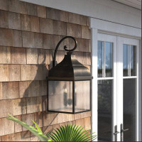 Birch Lane™ Freda Old Bronze 4 - Bulb 24.5'' H Water Glass Outdoor Wall Lantern