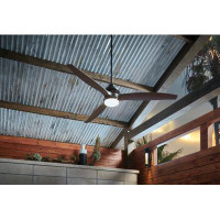Rosecliff Heights 72" Dhyana 3 - Blade Outdoor LED Propeller Ceiling Fan with Wall Control and Light Kit Included