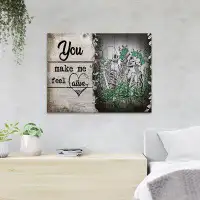 Trinx Couple Of Skeletons And Plants - You Make Me Feel Alive - 1 Piece Rectangle Graphic Art Print On Wrapped Canvas