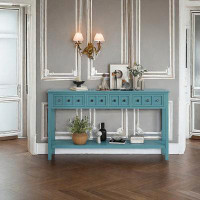 Infinity Rustic Entryway Console Table,60" Long Sofa Table with four Different Size Drawers