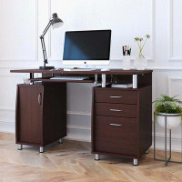Beyong Complete Workstation Computer Desk with Storage, Chocolate
