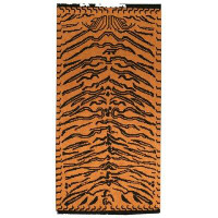 Doris Leslie Blau 3X6 Doris Leslie Blau Collection Tiger Design Handmade Rug In Black And Orange N03419