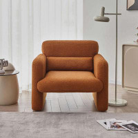 Wrought Studio 34"Lamb Fleece Fabric Sofa, Modern Single Sofa with Support Pillow