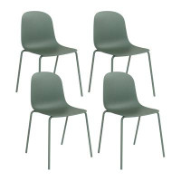 Ivy Bronx Eirys Stackable Dining Chairs for Indoors or Outdoors with Full Back Contoured Seat and Steel Legs