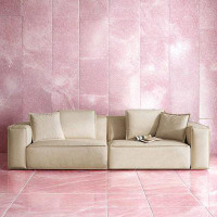 HOUZE 102.36" Creamy White Cloth Modular Sofa cushion couch