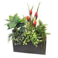 Dalmarko Designs Faux Anthurium and Gingers Mixed Greenery Flowering Plant in Planter