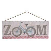 The Holiday Aisle® The Holiday Aisle® Wood 20 In. White Spring ZOOM Bike Wall Sign