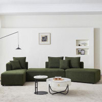 Ebern Designs Curved Modular Sectional Sofa for Living Room, L Shaped Couch with Chaise Lounge Sofa