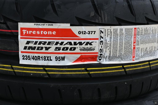235/40R18 Summer Tires Firestone Firehawk Indy500 Tires Honda Civic Touring Mazda 3 Tire GTI Golf Jetta 6278 235/40/18 in Tires & Rims in Toronto (GTA) - Image 2
