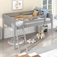 Harriet Bee Wood Low Loft Bed With Ladder, Ladder Can Be Placed On The Left Or Right
