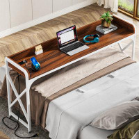 17 Stories Dilar Desk with Built in Outlets