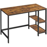 Heimo Computer Desk, 47.2-Inch Wide Home Office Desk For Study, Writing Desk With 2 Shelves On Left Or Right, Steel Fram