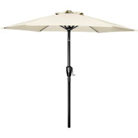 Ebern Designs 7.5Ft Patio Umbrella Outdoor Table Market Yard Umbrella With Push Button Tilt/Crank, 6 Sturdy Ribs For Gar