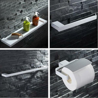 Bathroom Accessories - White ( Wall Mounted Shelf, Towel Ring, Towel Bar or Toilet Paper Holder with Cover )