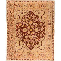 Doris Leslie Blau 9X11 Antique Indian Amritsar Red, Beige Wool Carpet BB4633