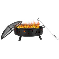 George Oliver Jimmeka 23.2'' H x 42.7'' W Stainless Steel Wood Burning Outdoor Fire Pit