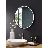 Ancerre Designs Cirque 30-in LED Lighted Fog Free Round Bathroom Mirror with Bluetooth  ANC