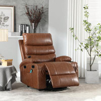 Latitude Run® Electric Power Lift Recliner Chair For Elderly With 21" Seat Width, Vibration Massage, Heat, Remote, Pocke