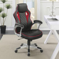 Orren Ellis Aamin Upholstered Office Chair Black and Red