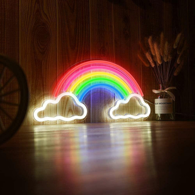 NEW RAINBOW NEON SIGN LED WALL ART WN12 in Outdoor Lighting in Alberta - Image 3