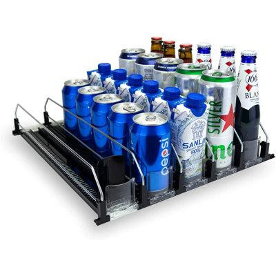 Prep & Savour Cladie Refrigerator/Freezer Soda self-Push Dispenser Drawer Organizer, 5 Row Adjustable in Refrigerators