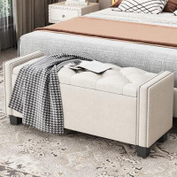 BURDOCK Upholstered Flip Top Storage Bench