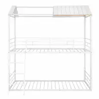 Harper Orchard Twin Over Twin Bunk Bed Metal Bed With Half Roof