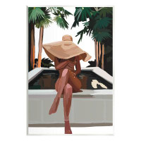 Stupell Industries Trendy Upscale Woman Tropical Summer Hot Tub Wall Plaque Art By Amelia Noyes