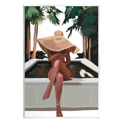 Stupell Industries Trendy Upscale Woman Tropical Summer Hot Tub Wall Plaque Art By Amelia Noyes in Hot Tubs & Pools