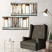 Union Rustic Vintage Bookshelf by Olivia Rose - 2 Piece Wrapped Canvas Graphic Art Print